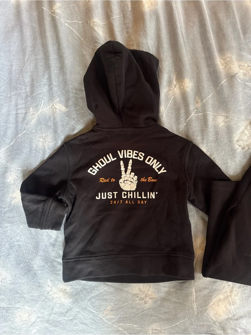 Just Chillin' Kids Black Hoodie - Ghoul Vibes Only & Jogger bundle